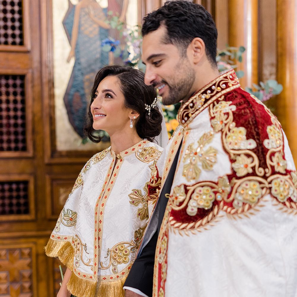 Bride & groom during Coptic Orthodox wedding ceremony 