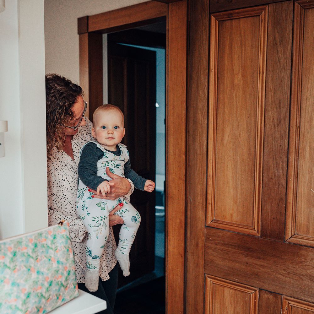 Wedding guest with baby 