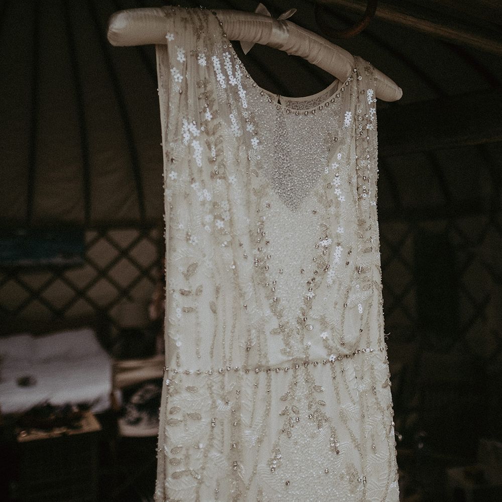 Bridal gown with sequin embellishment 