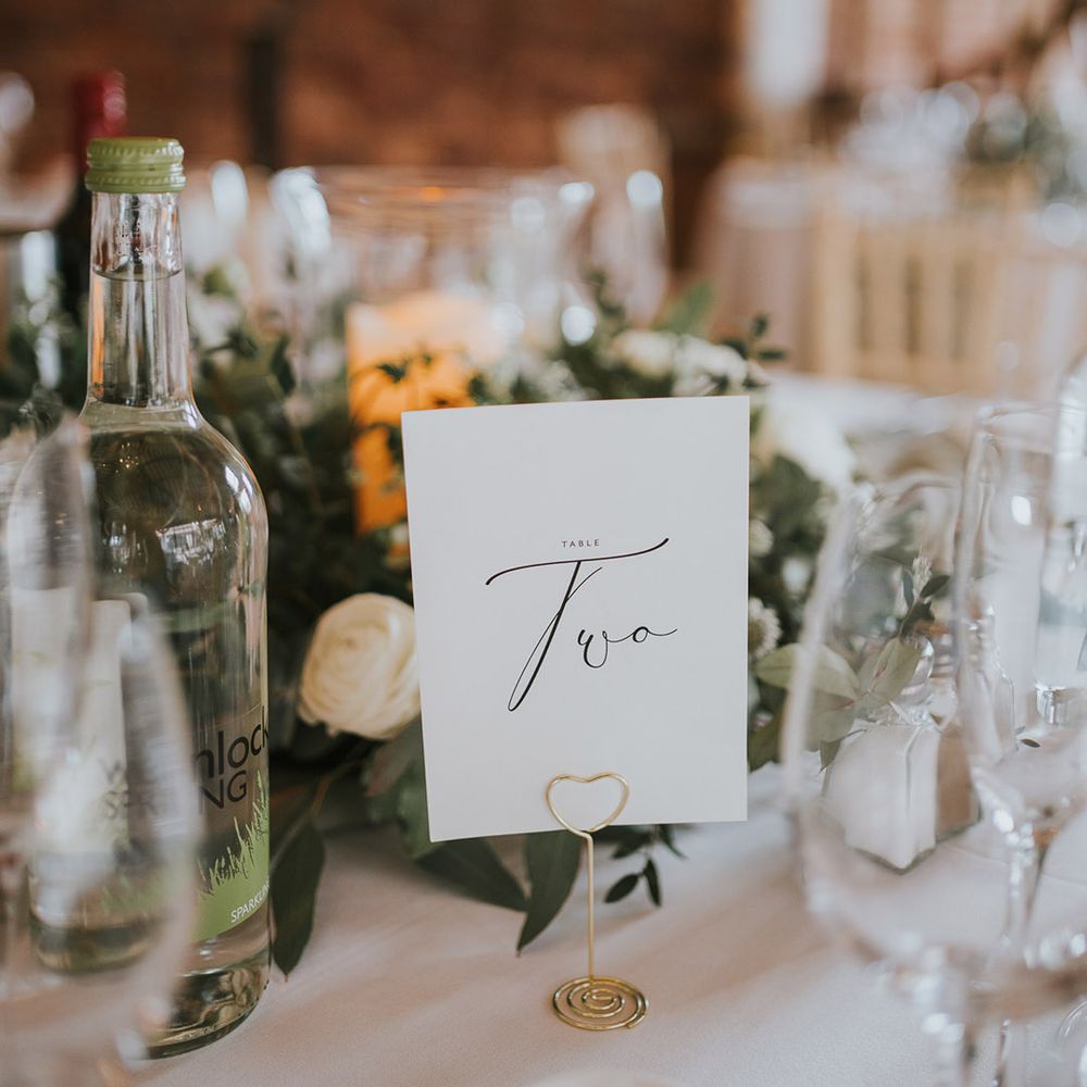 Wedding table name sign for the classic and traditional style table settings 