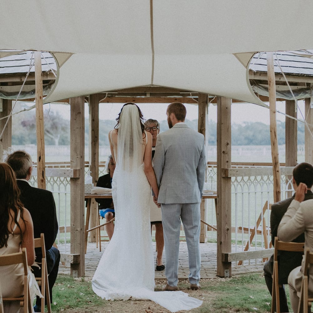 Outdoor wedding ceremony in Hampshire