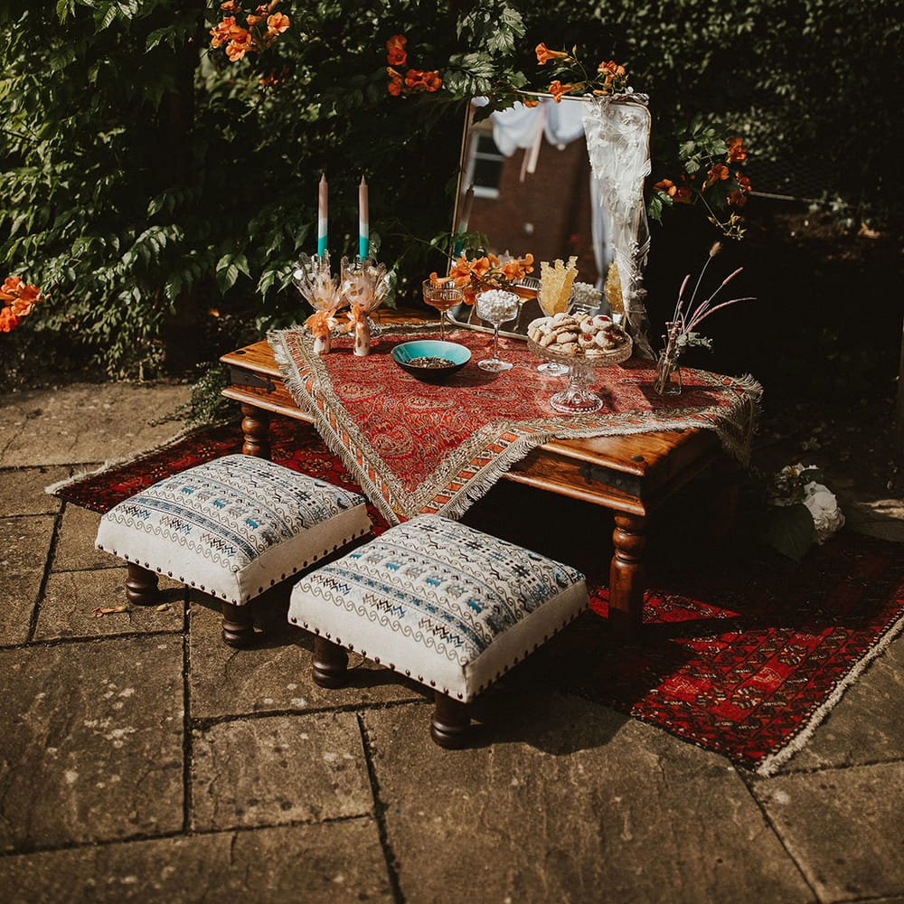 Traditional sofreh aghd for bride & groom on their wedding day