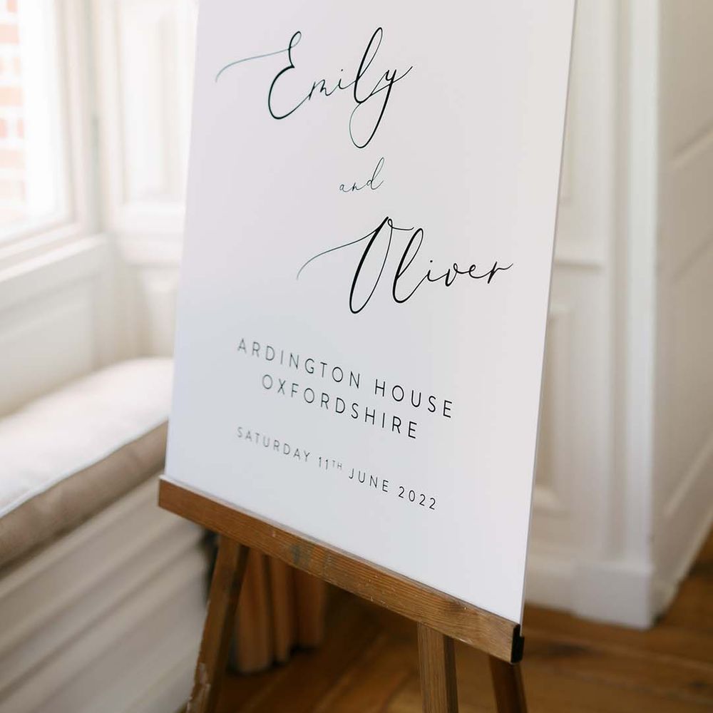 classic wedding welcome sign with calligraphy typography 