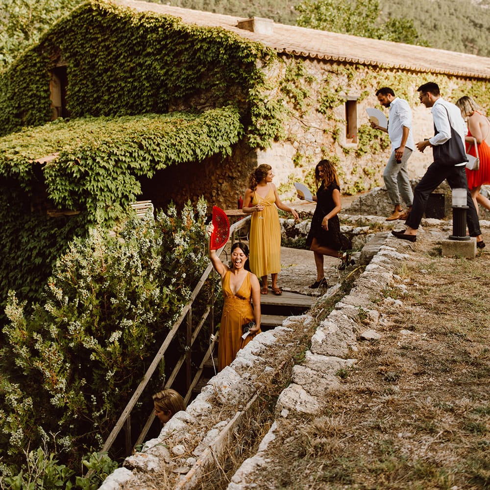 Guests on their way to the reception