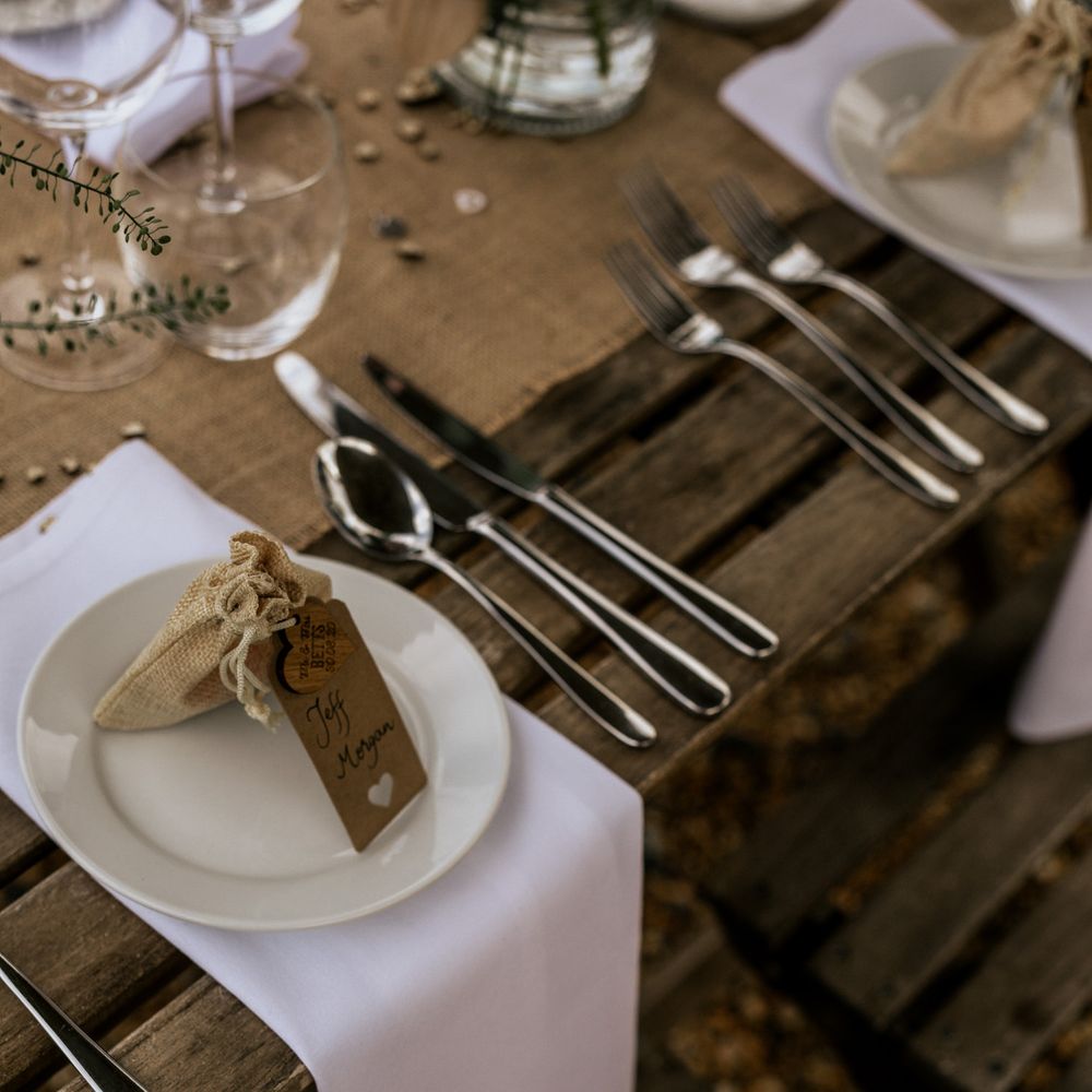 Wedding favours in brown bag 