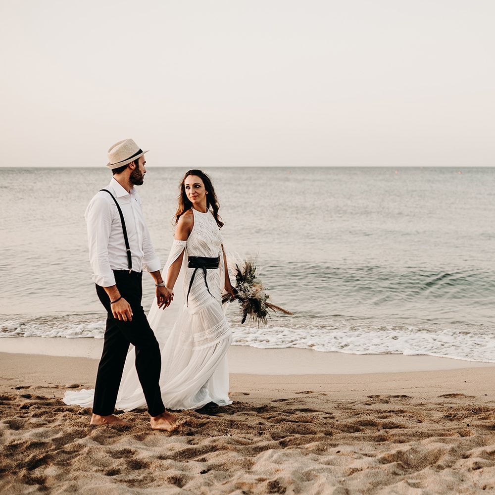 Intimate beach Puglia wedding