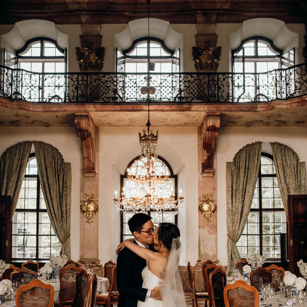 Luxury wedding reception at a castle in Salzburg, Austria 
