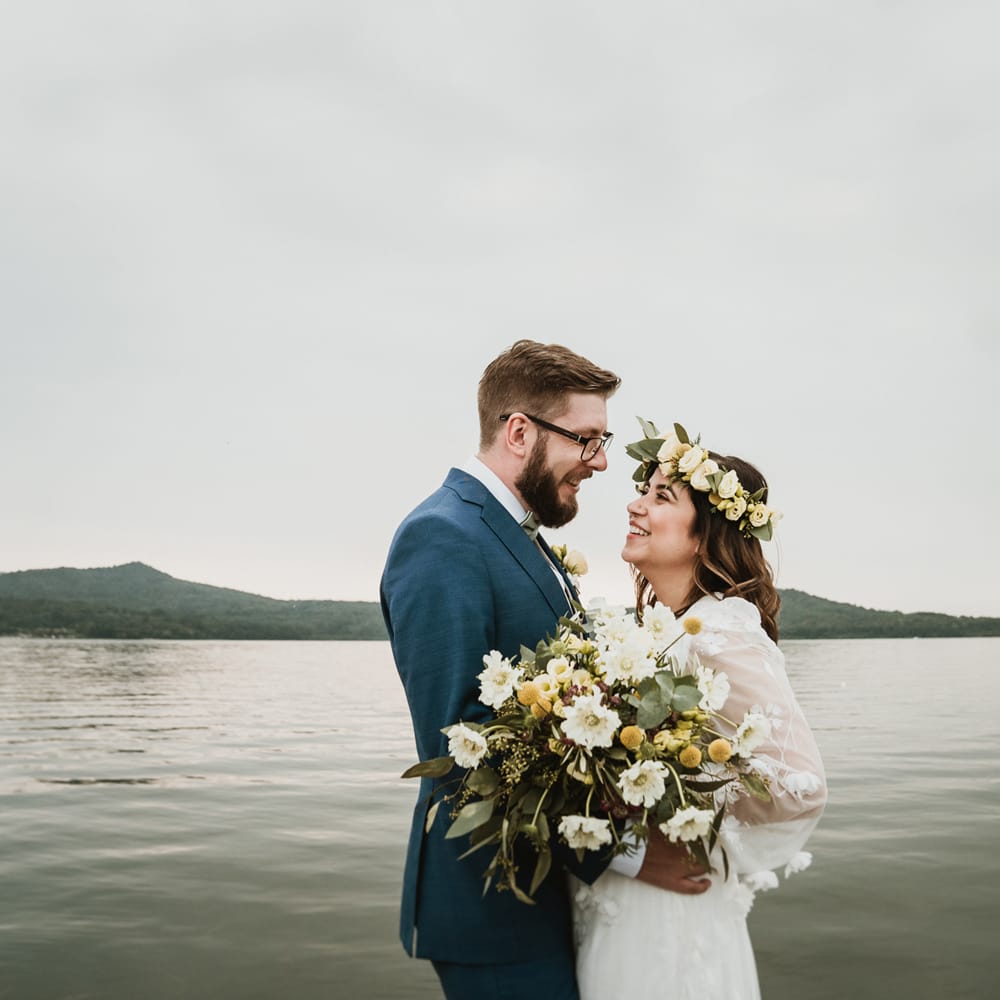 Bride and groom portrait By Benni Carol Photography at Cella Grande, Lake Viverone, Italian wedding 