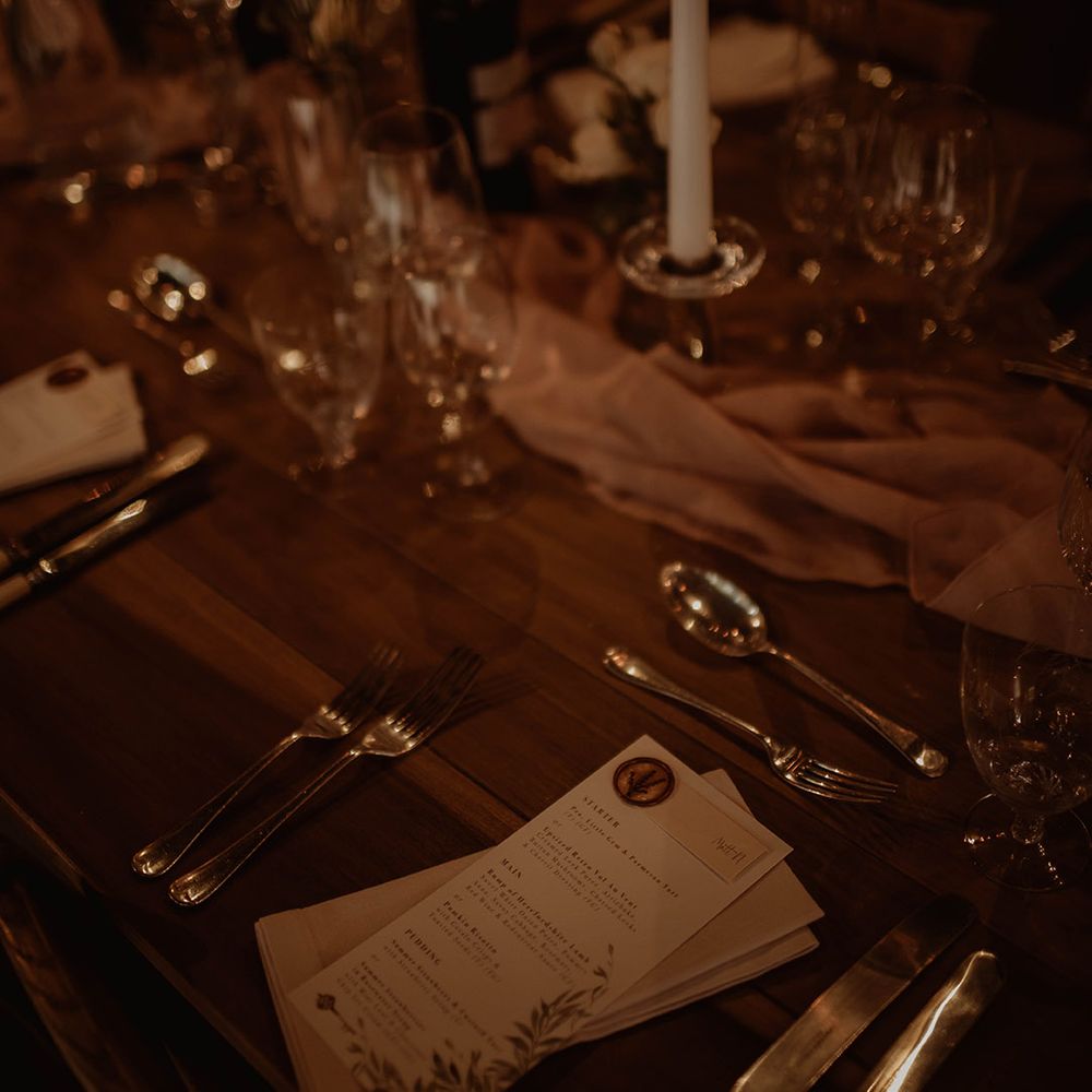 Menu cards by Wonderland invites with wax seals 