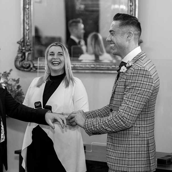 Grooms during wedding ceremony 
