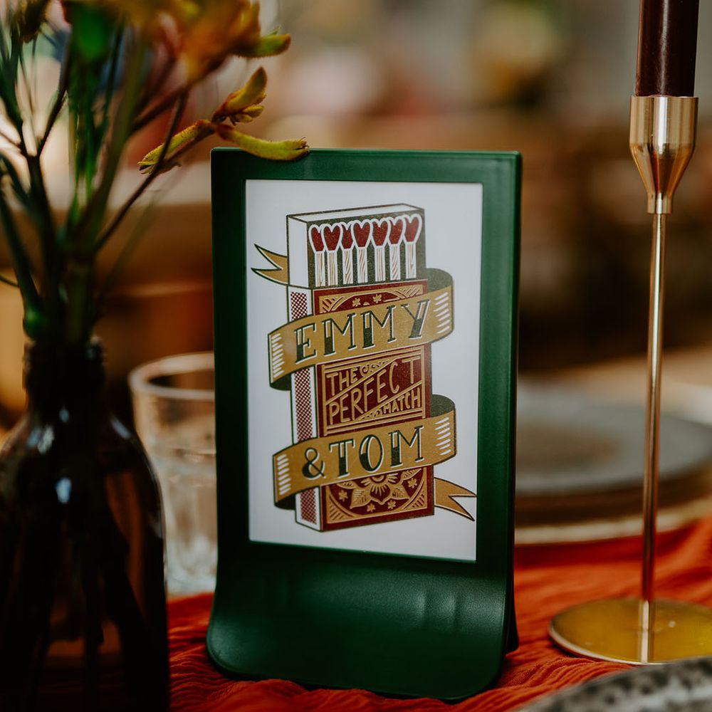 Retro styled personalised signage designed by tattoo artist 