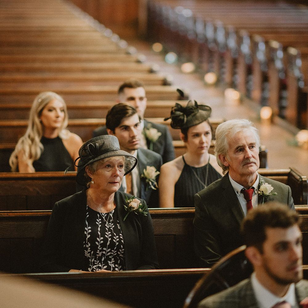 Guests at church micro wedding