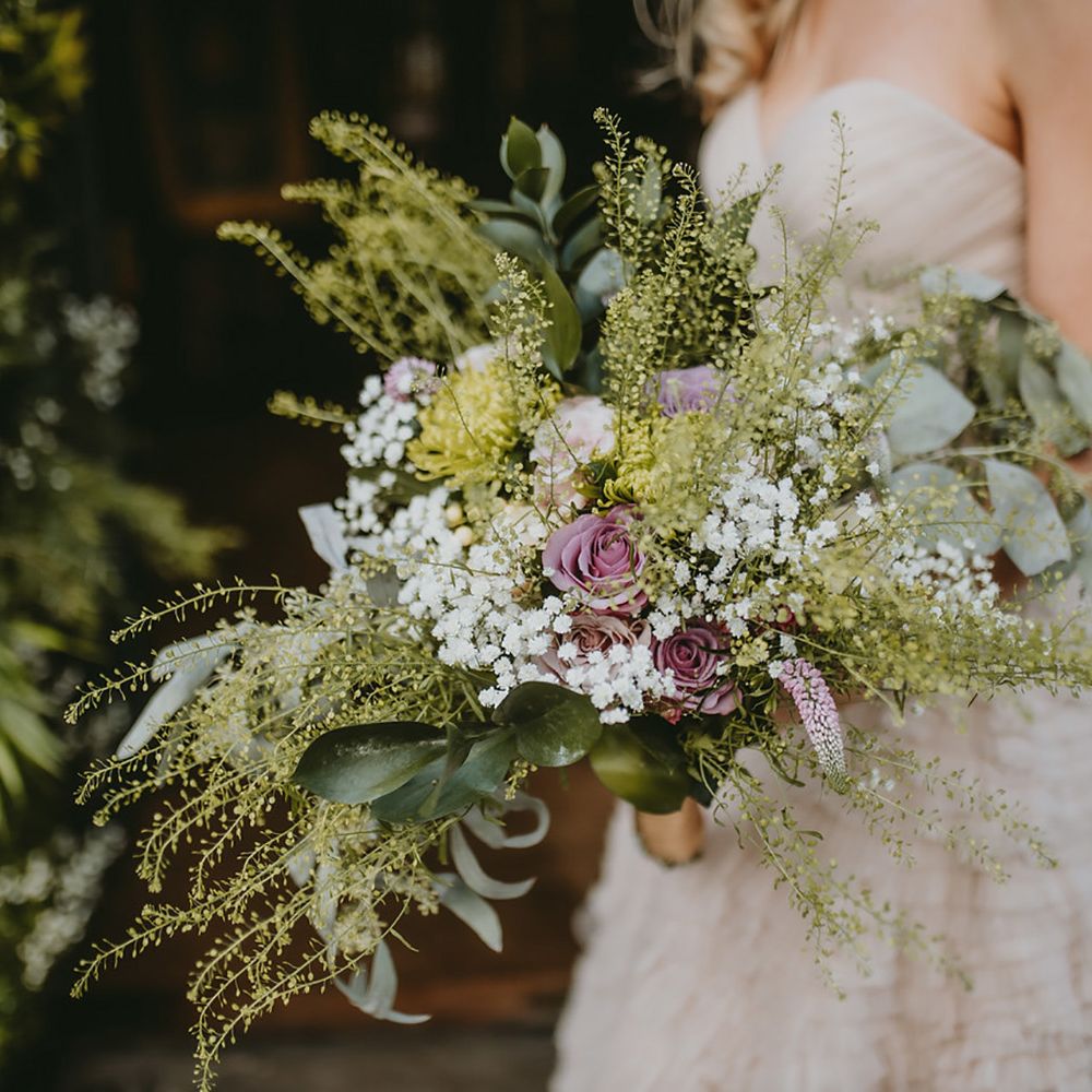 Beautiful bouquet for bride at micro wedding