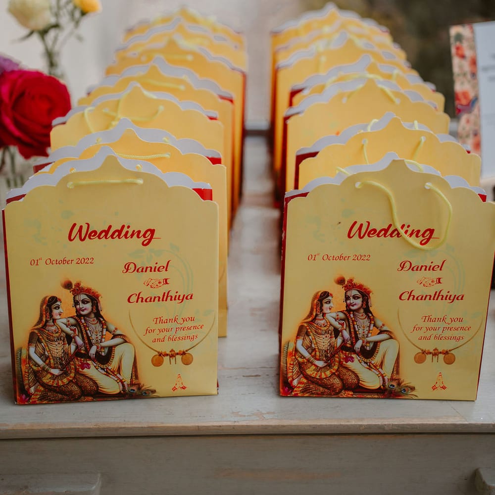 thank you gift bags at Hindu wedding 