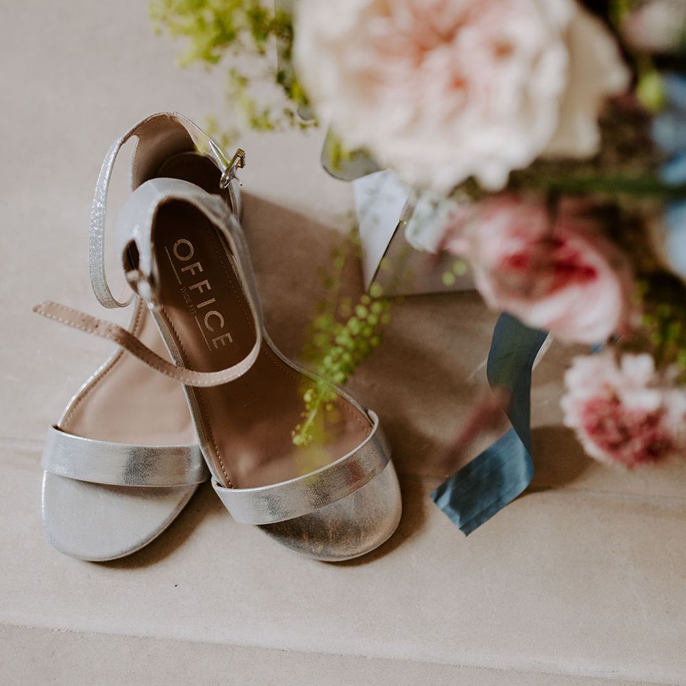 Silver metallic wedding shoes for bride from Office 