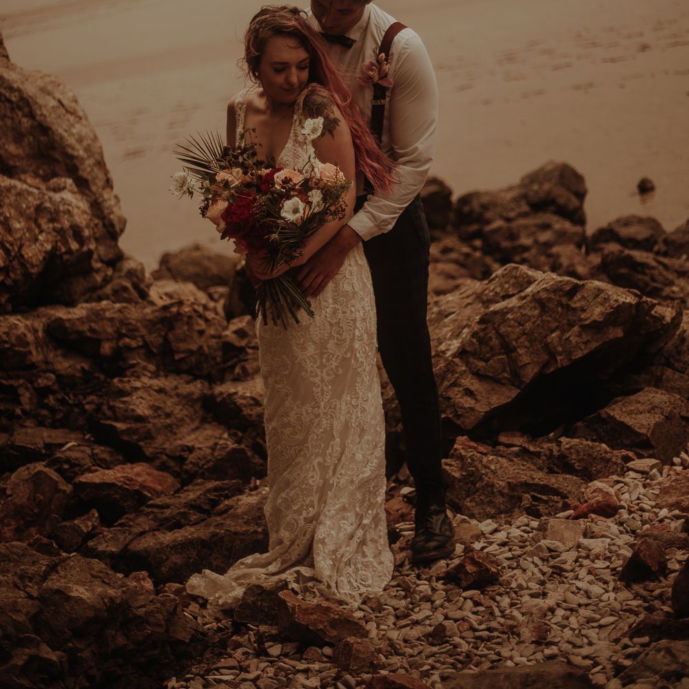 Bride and groom portrait in the Lake District