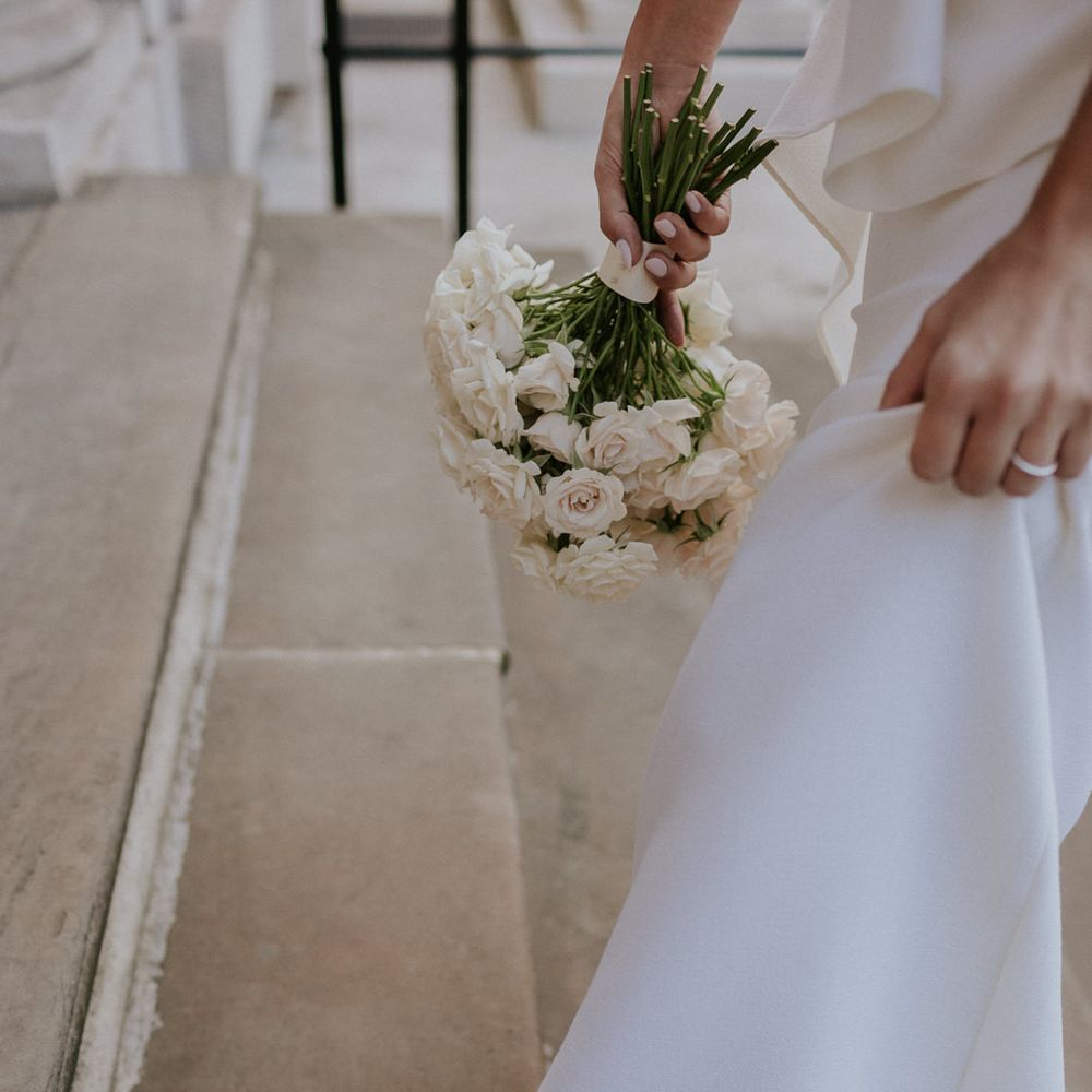 White rose wedding bouquet