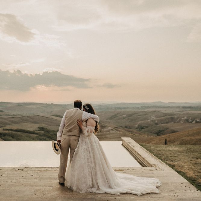 Looking over Tuscany at The Lazy Olive wedding venue