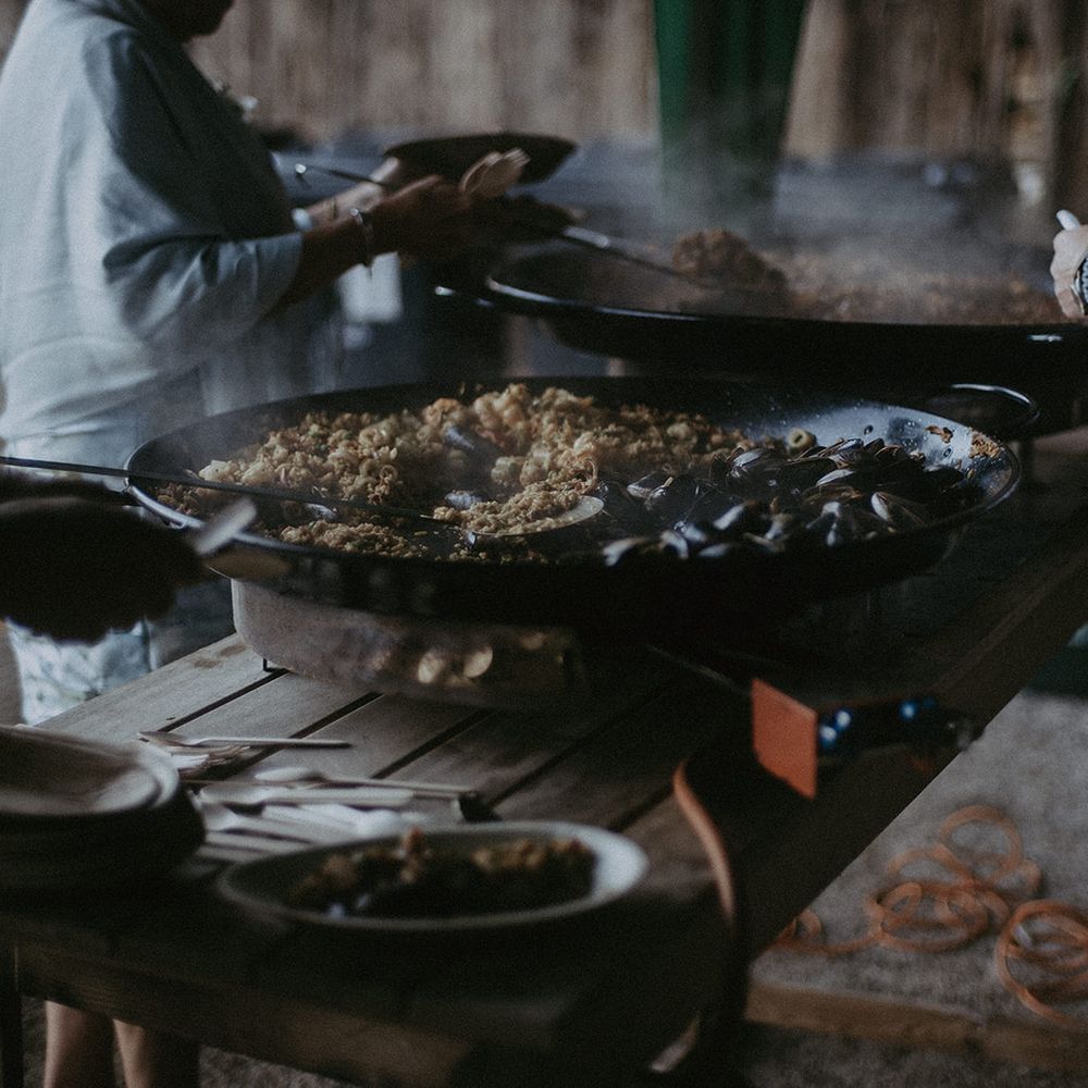 Paella sharing dish for Isle Of Wight wedding reception