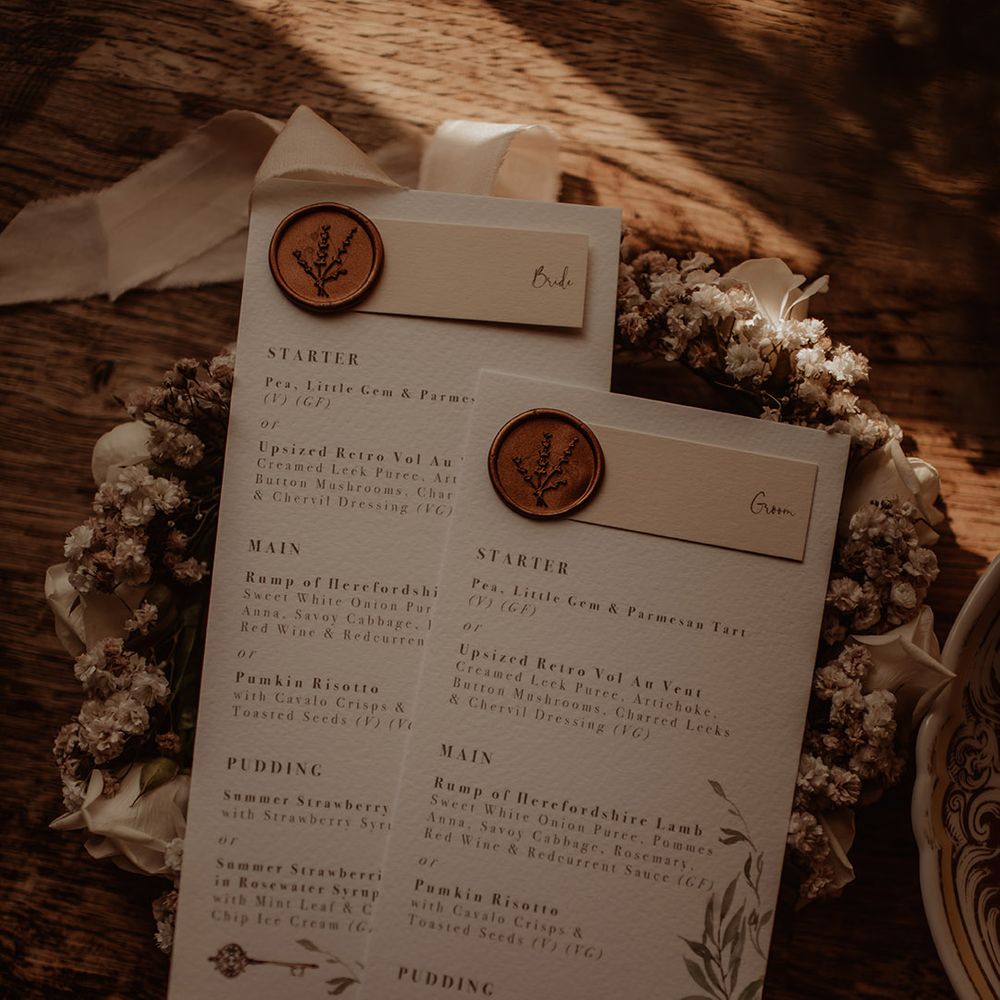 Wonderland Invites on the day wedding stationery designs with wax seals 