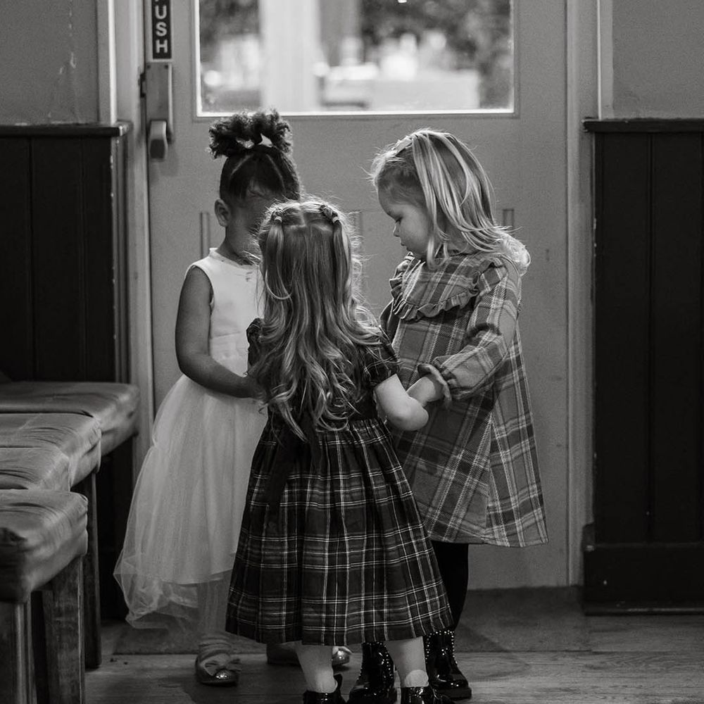 Children play during wedding reception