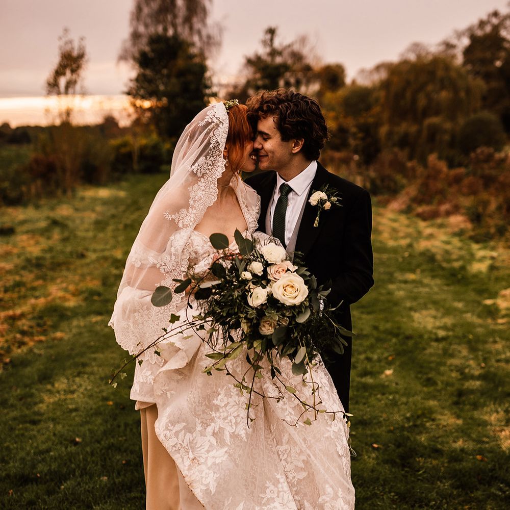 Bride and groom share a moment