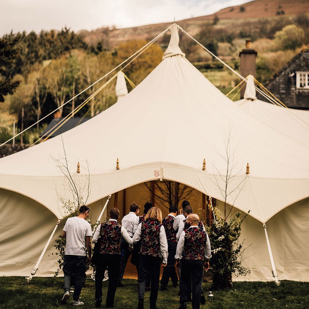Marquee at home wedding in Wales 