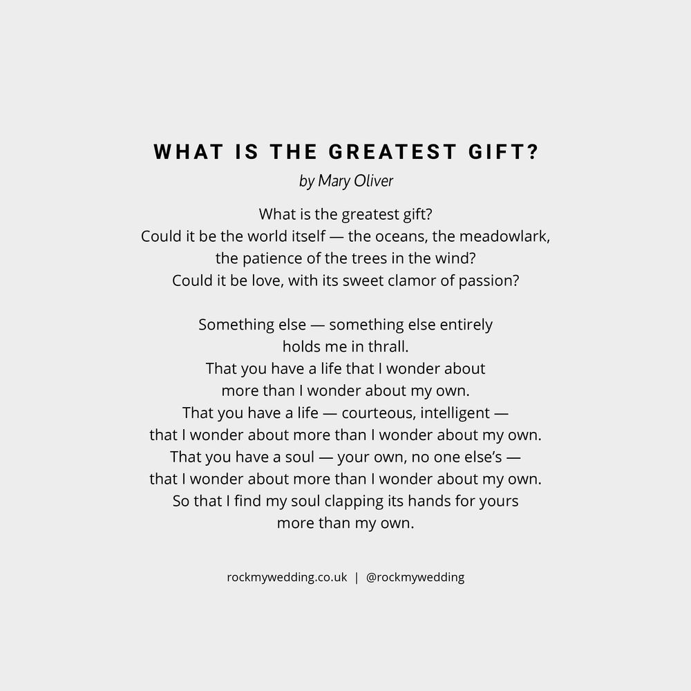 what is the greatest gift mary oliver