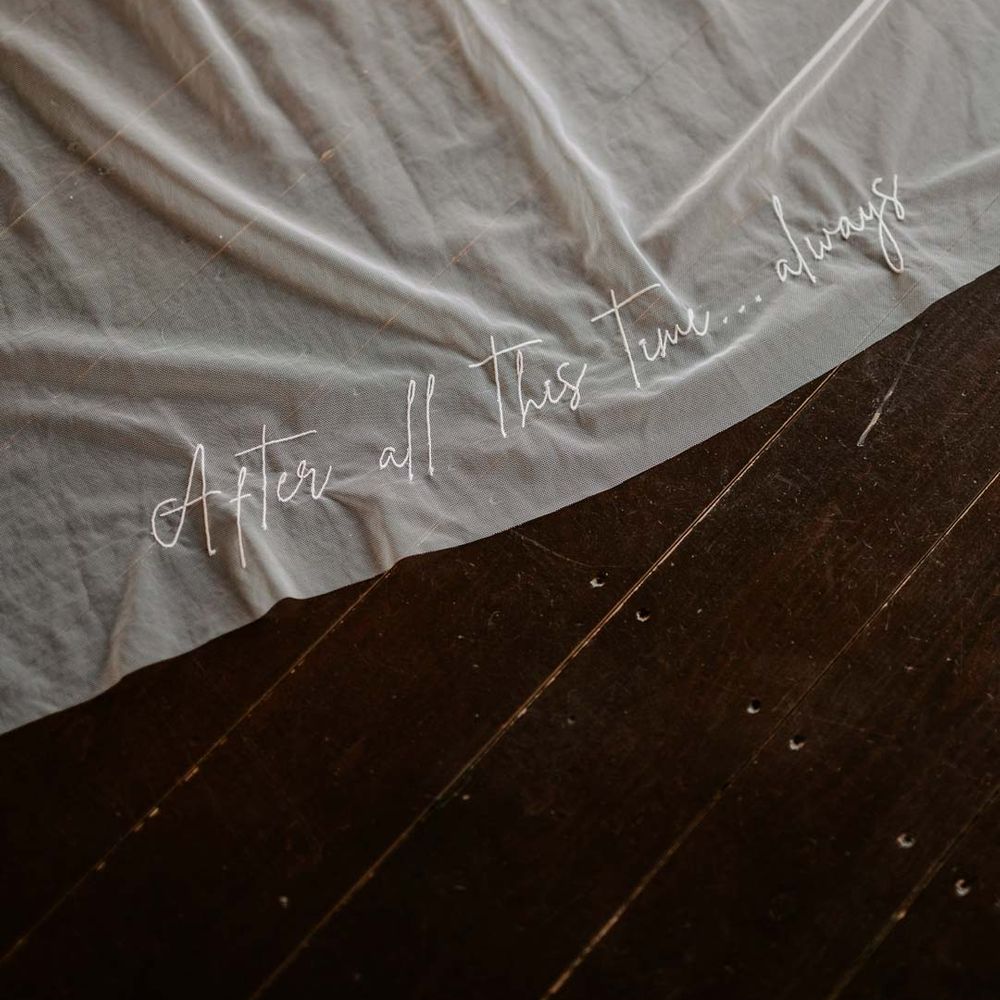 Personalised wedding veil with Harry Potter quote 