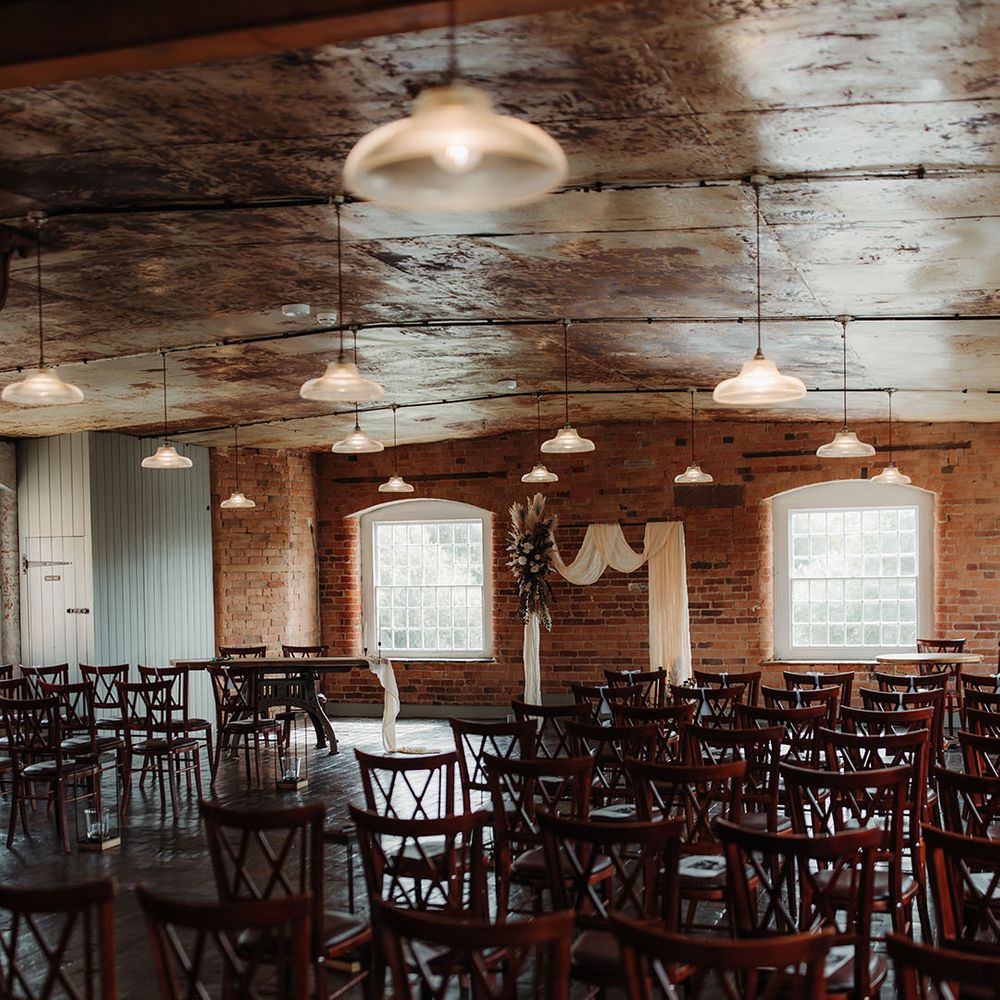 The West Mill wedding venue in Derbyshire with industrial styling 