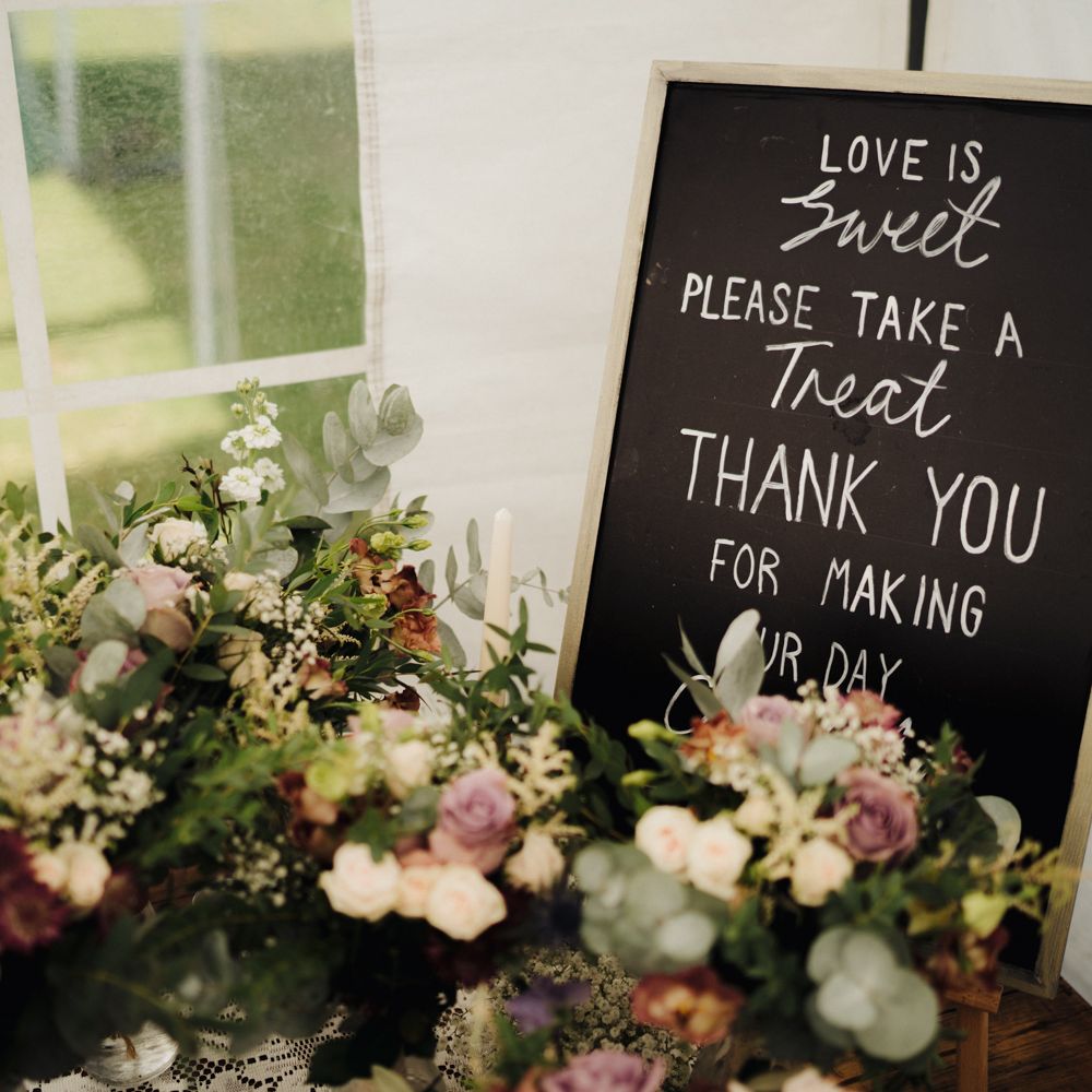 Chalkboard wedding sign