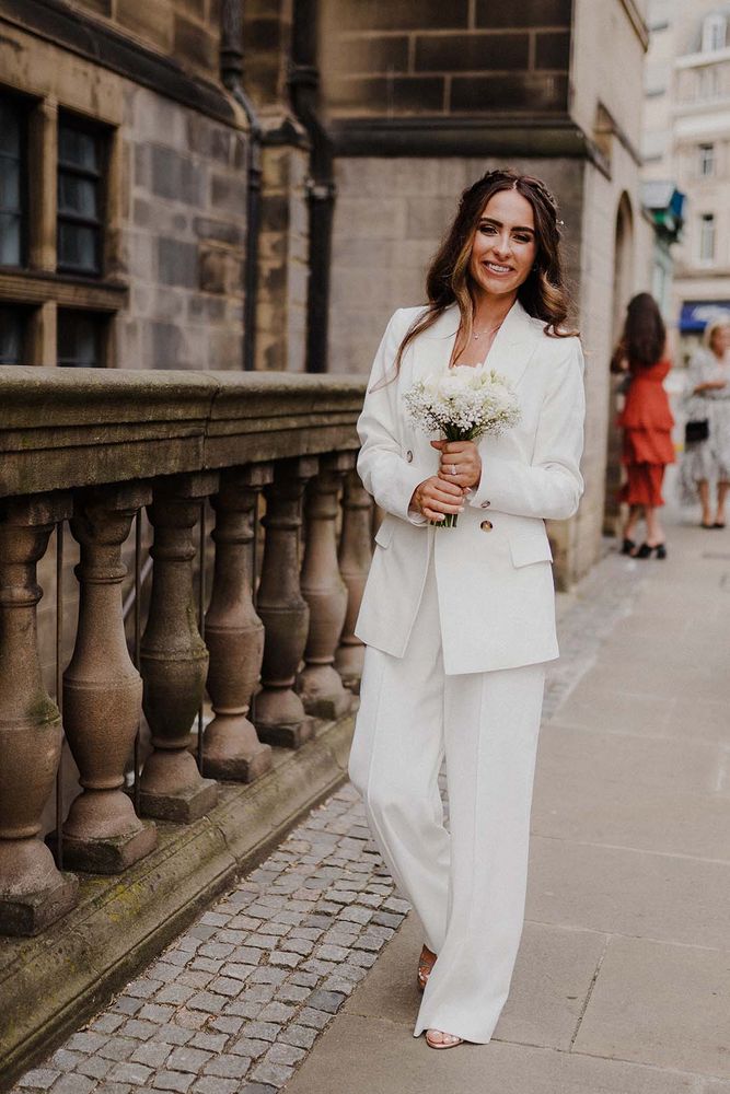 wedding dress suits for women Elegant White Three-Piece Suit Pant Suit Set the Wedding Suit Women Plus Size Women Suits 3