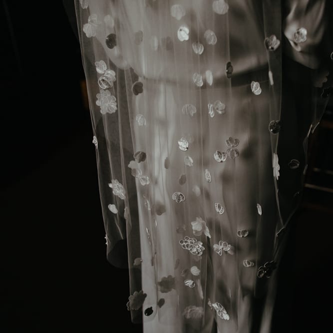 Appliqué wedding veil