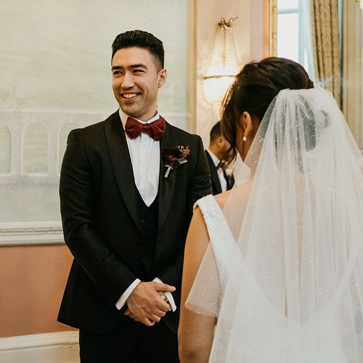 Bride and groom during civil ceremony