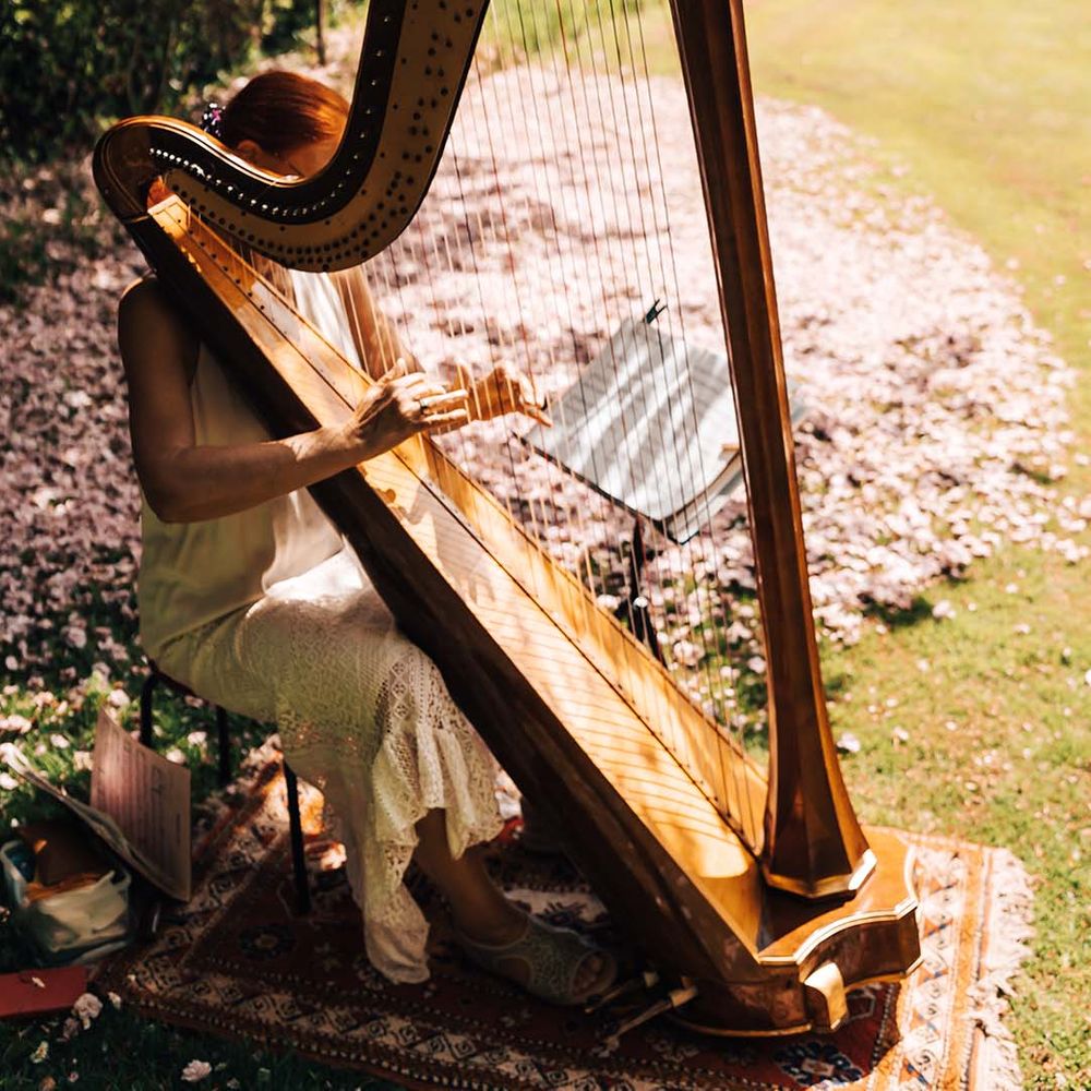 harpist wedding ceremony music at Pennard House 