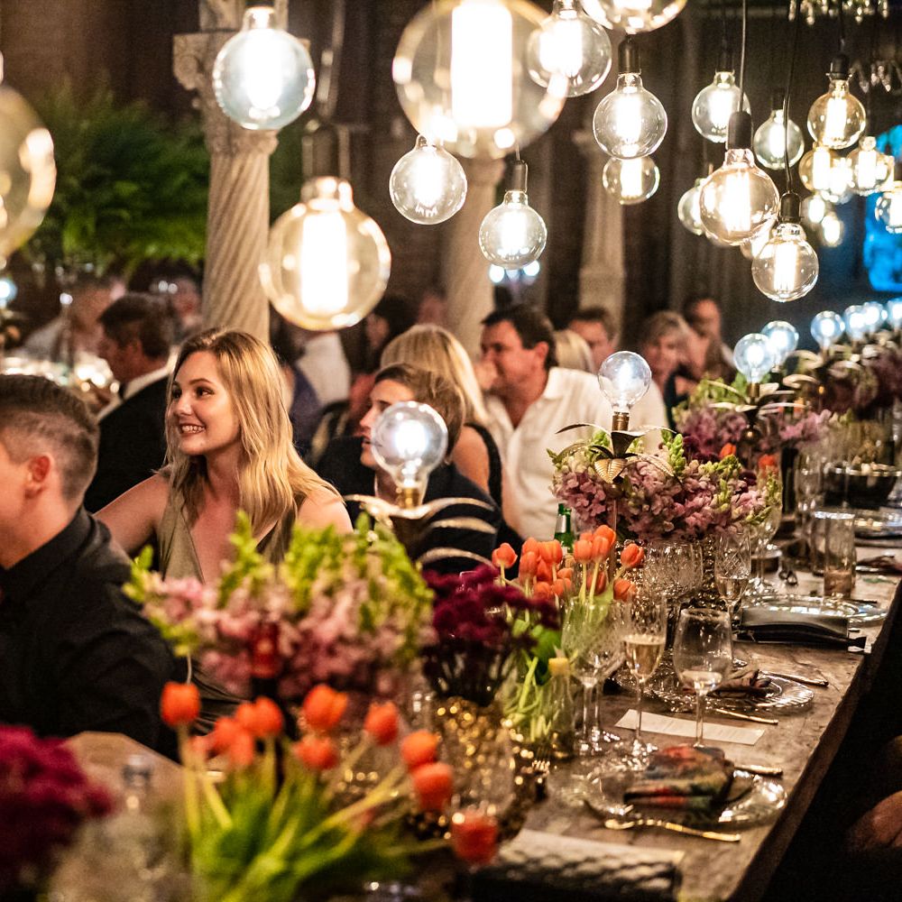 Guests enjoy the wedding speeches