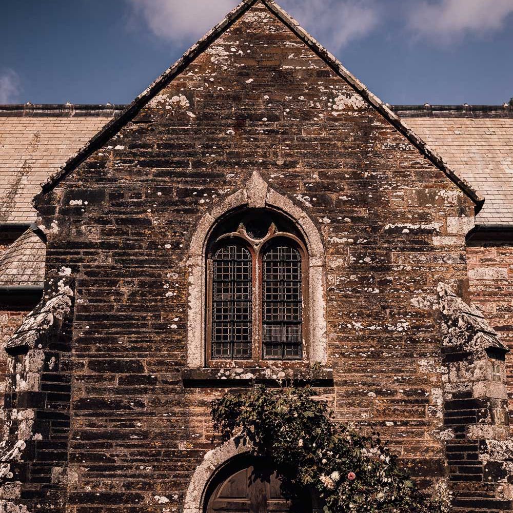 Exterior of Cornish church for wedding ceremony