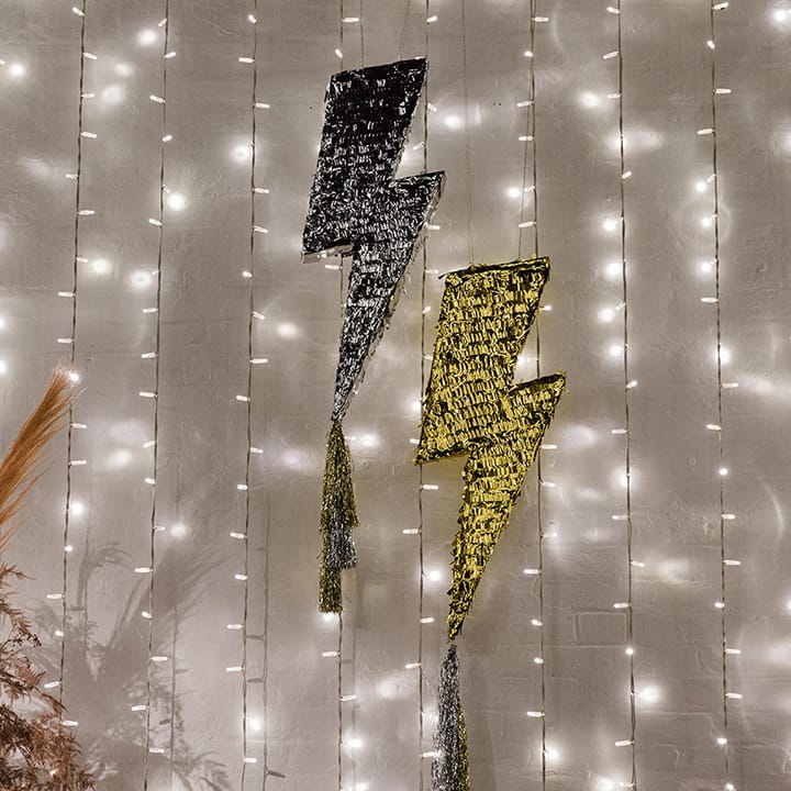 Fairy lights and lightning wedding decor with tassels 