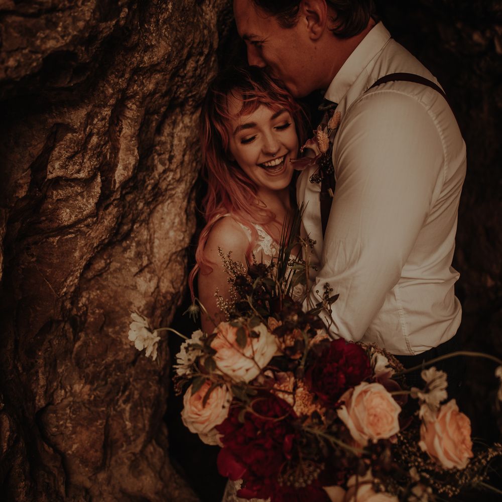Bride and groom moody photography by Esme Whiteside