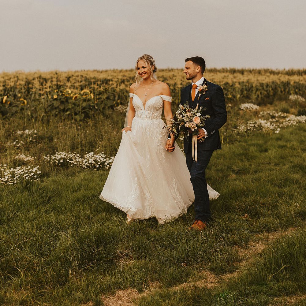 Bride and groom spend some time together at barn wedding in the Isle of Wight