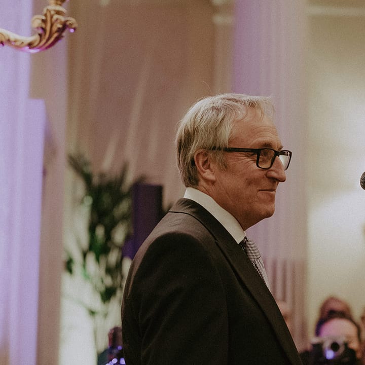 Guest making speech at Hedsor House wedding