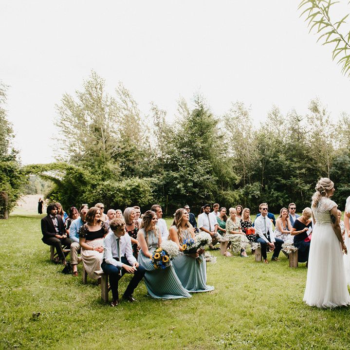 Outdoor wedding ceremony for same sex wedding 