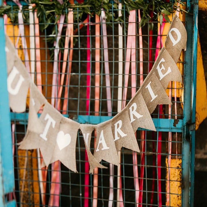 Just Married wedding bunting decoration 