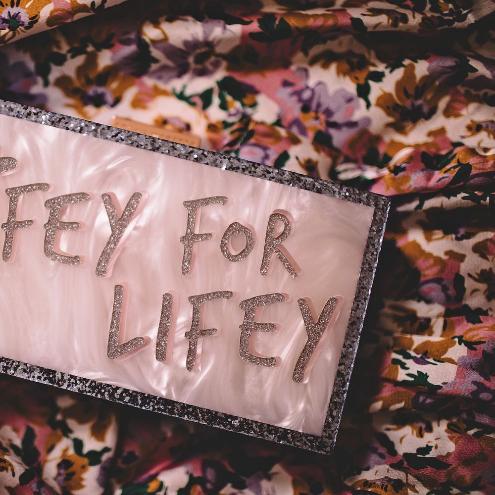 'Wifey For Lifey' pin on floral dress