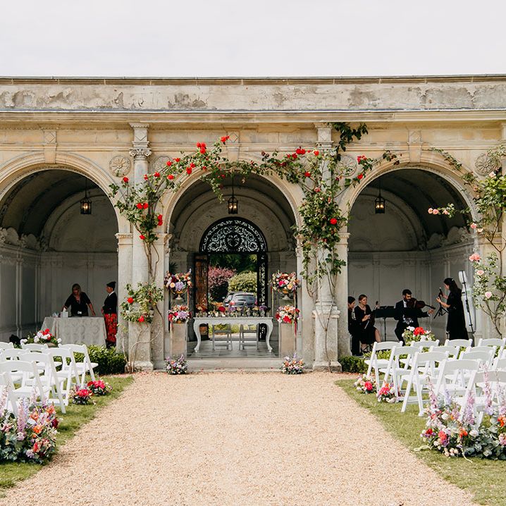 North Mymms Park wedding venue with vibrant wedding flowers for summer wedding 