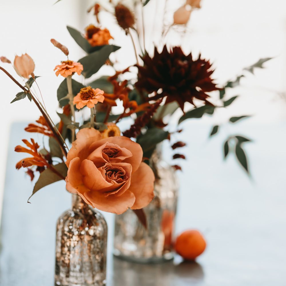 Single stem orange wedding flowers 