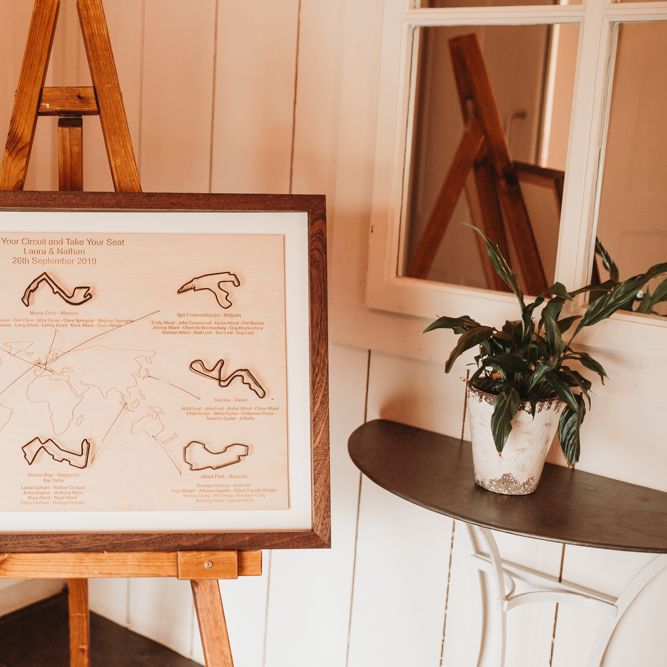 DIY Grand Prix track wedding table plan 