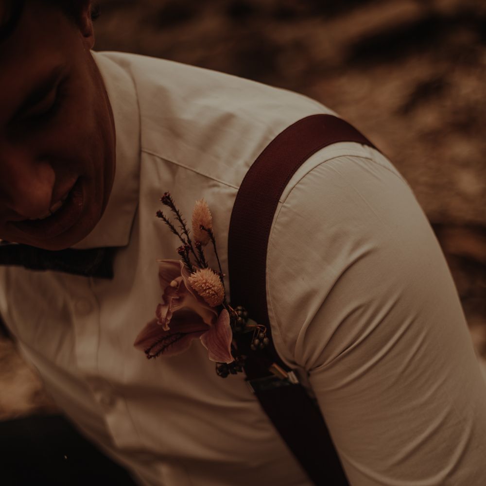 Buttonhole for lake district elopement wedding