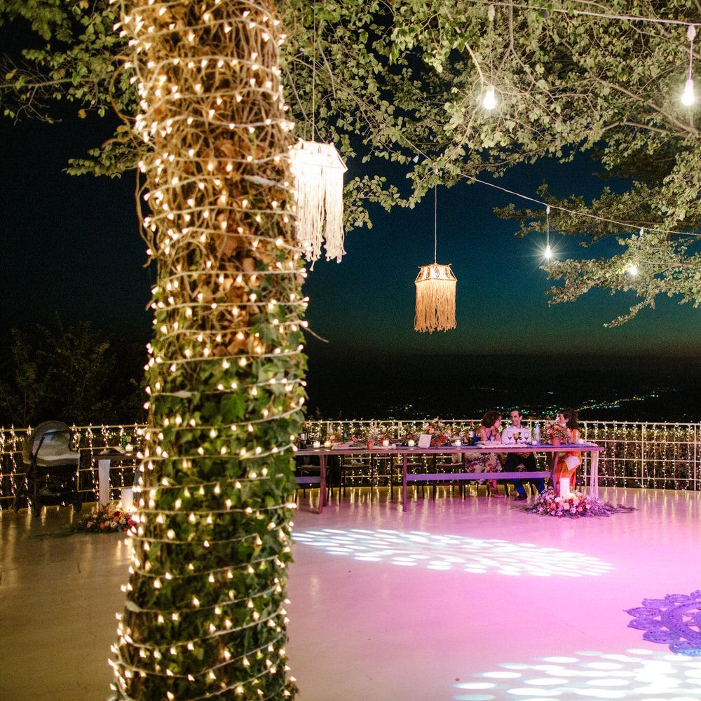 Amazing outdoor lighting by G Sounds & Lights to light up the dance floor at night