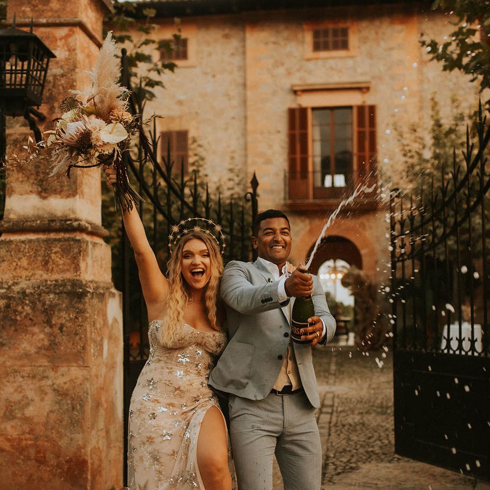Bride & groom celebrate on their wedding day